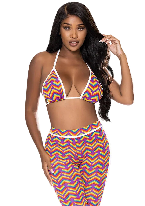 Pride Triangle Bra Top, Rainbow