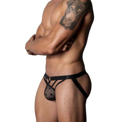 Love Star Jock with Ring by Male Power S/M in Black