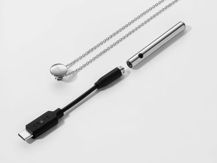Crave Vesper Mini Vibrator Necklace in Silver