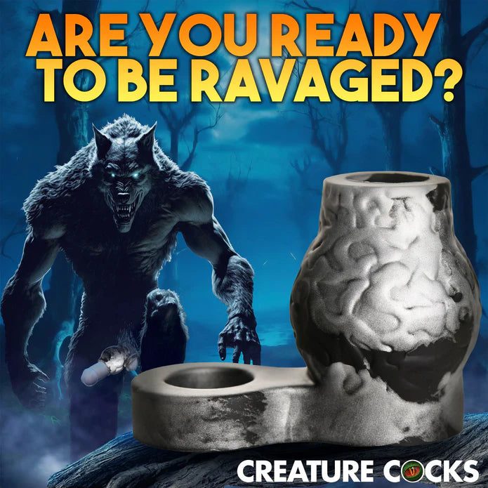 Night Prowler Silicone Penis Sleeve + Ball Stretcher - Medium by Creature Cocks