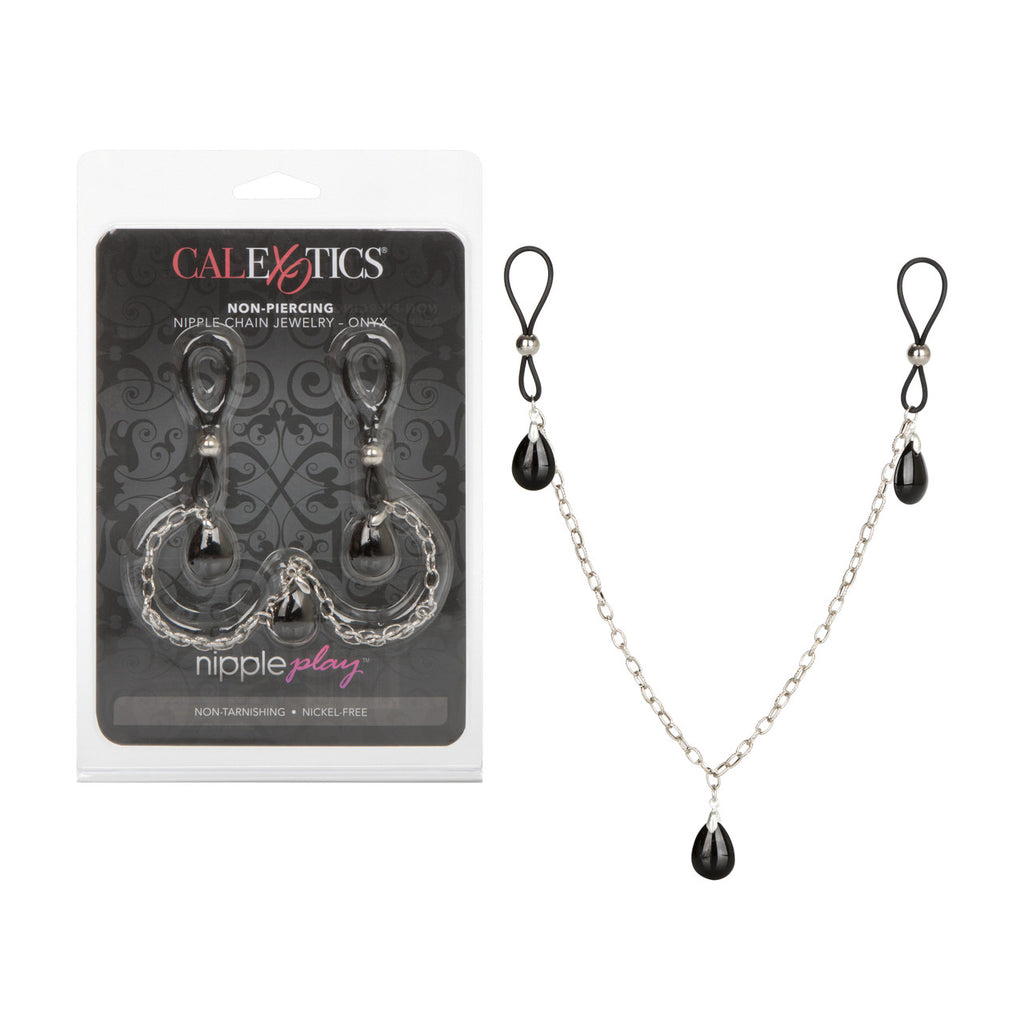 Onyx Non-Piercing Nipple Chain Jewelry
