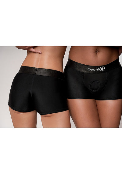 Ouch! Vibrating Strap-On Boxers in Black
