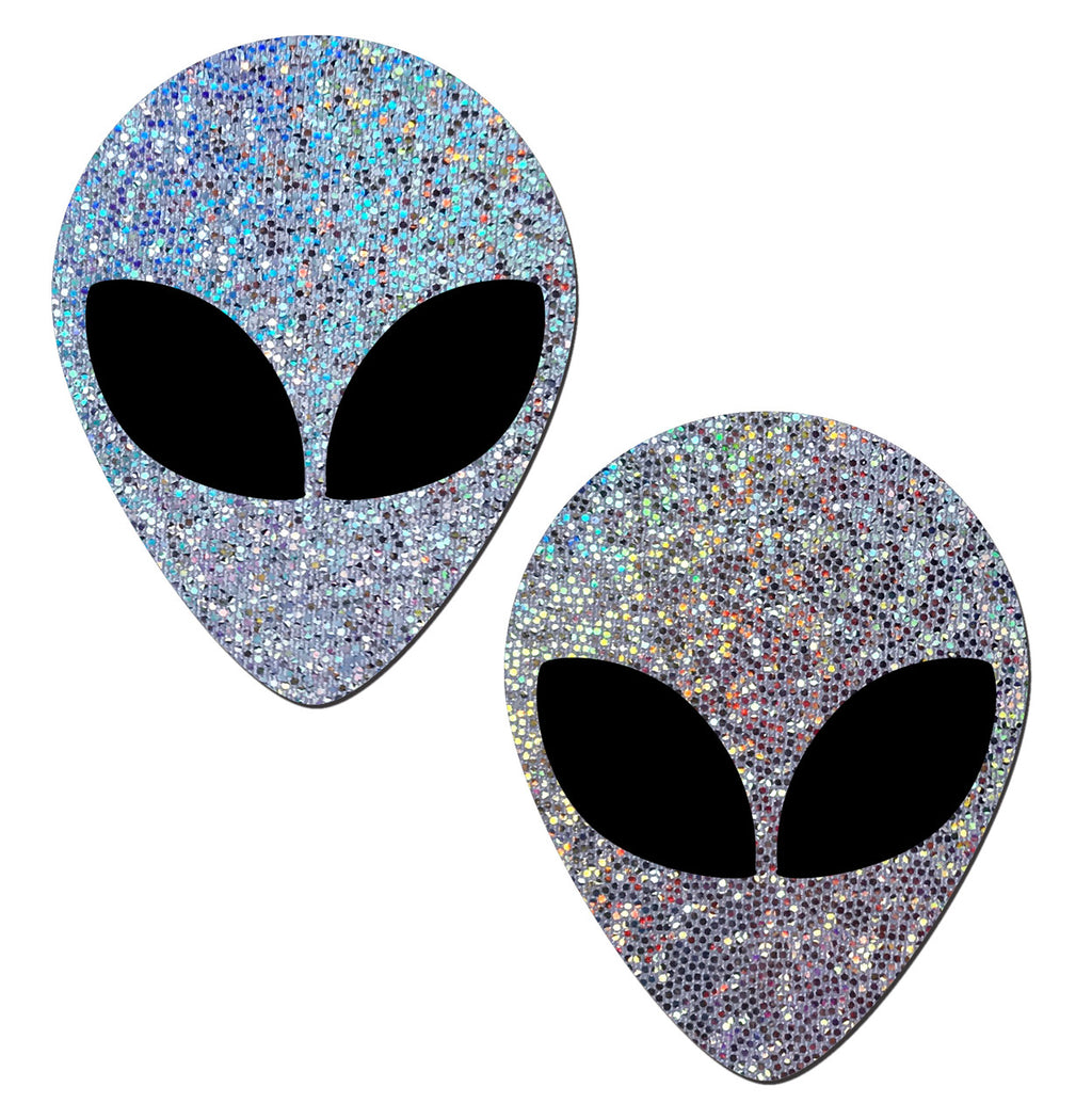 Alien Pasties - Silver Glitter