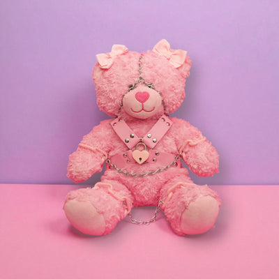 Plush Bondage Teddy Bear by Fetish Pleasure Play in Pink