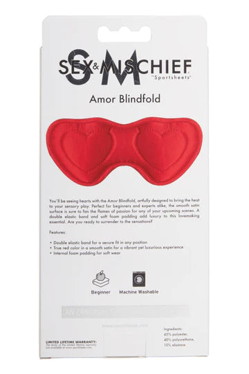 Red Satin Amor Blindfold by Sportsheets