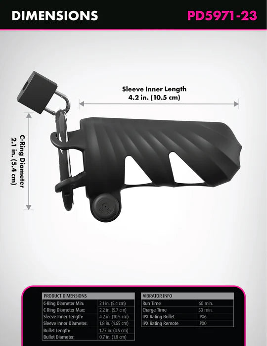 Remote-Controlled Vibrating Cock Blocker Cock Cage by Fantasy C-Ringz