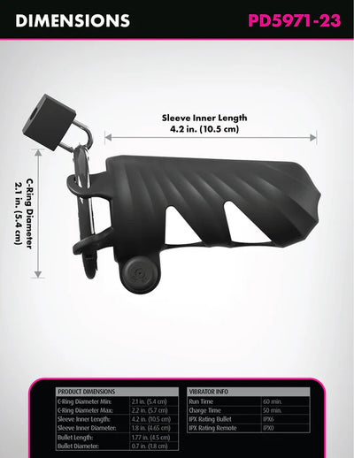 Remote-Controlled Vibrating Cock Blocker Cock Cage by Fantasy C-Ringz