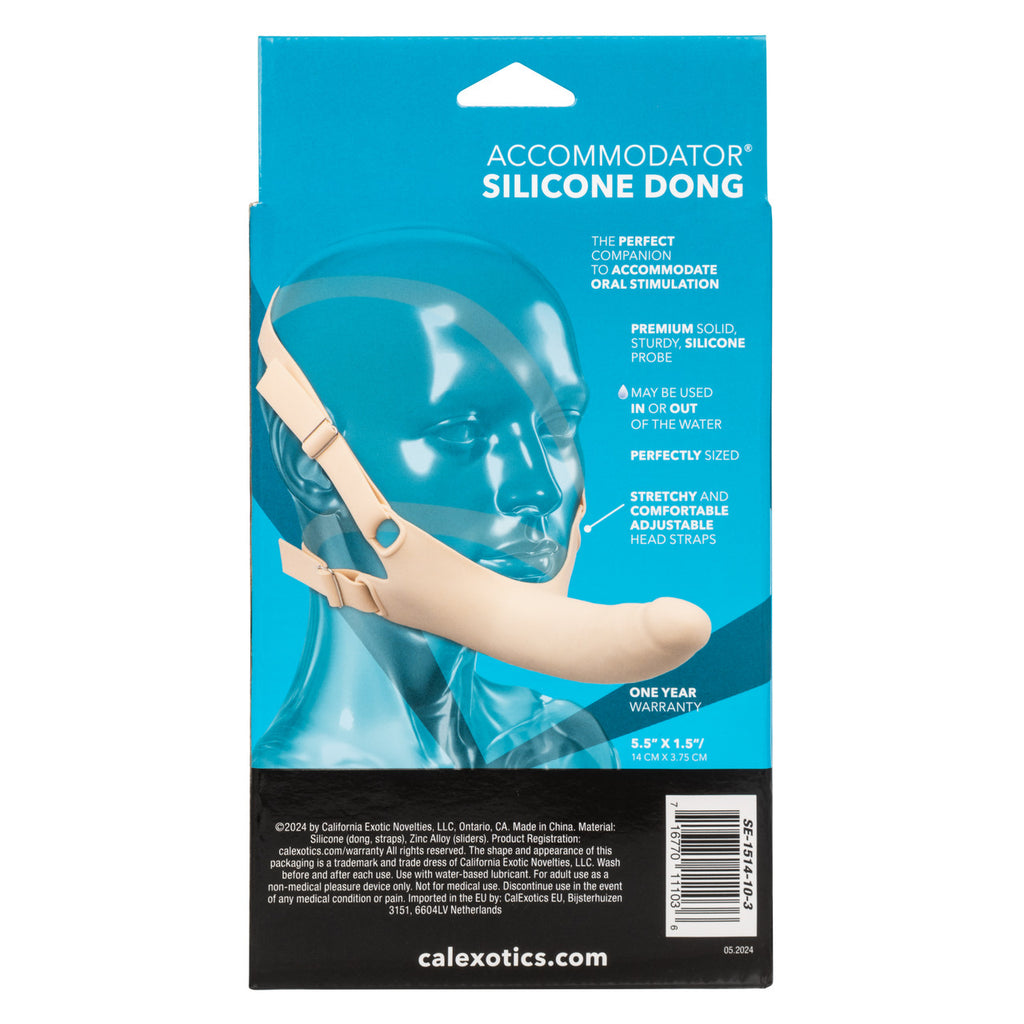 Accommodator Silicone Chin-Strap Dildo – Light Flesh