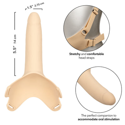 Accommodator Silicone Chin-Strap Dildo – Light Flesh