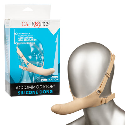 Accommodator Silicone Chin-Strap Dildo – Light Flesh