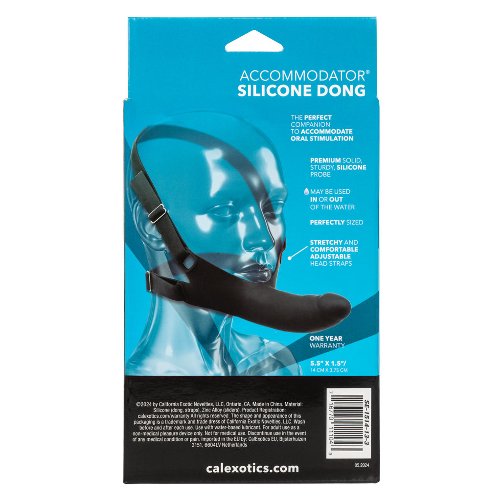Accommodator Silicone Chin-Strap Dildo Black Accommodator Silicone Chin-Strap Dildo Black