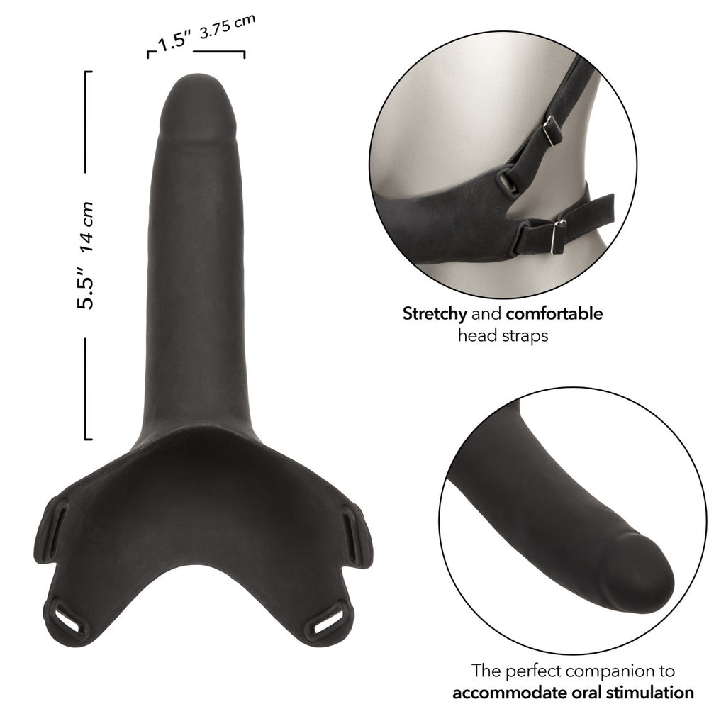 Accommodator Silicone Chin-Strap Dildo – Black