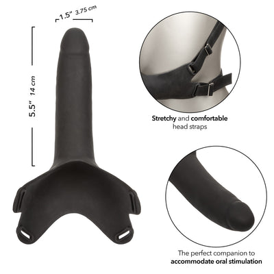 Accommodator Silicone Chin-Strap Dildo Black Accommodator Silicone Chin-Strap Dildo Black