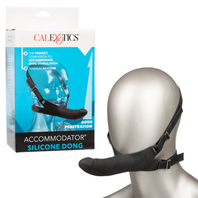 Accommodator Silicone Chin-Strap Dildo – Black