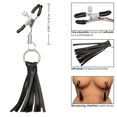 Nipple Play Playful Tassels Nipple Clamps - Black