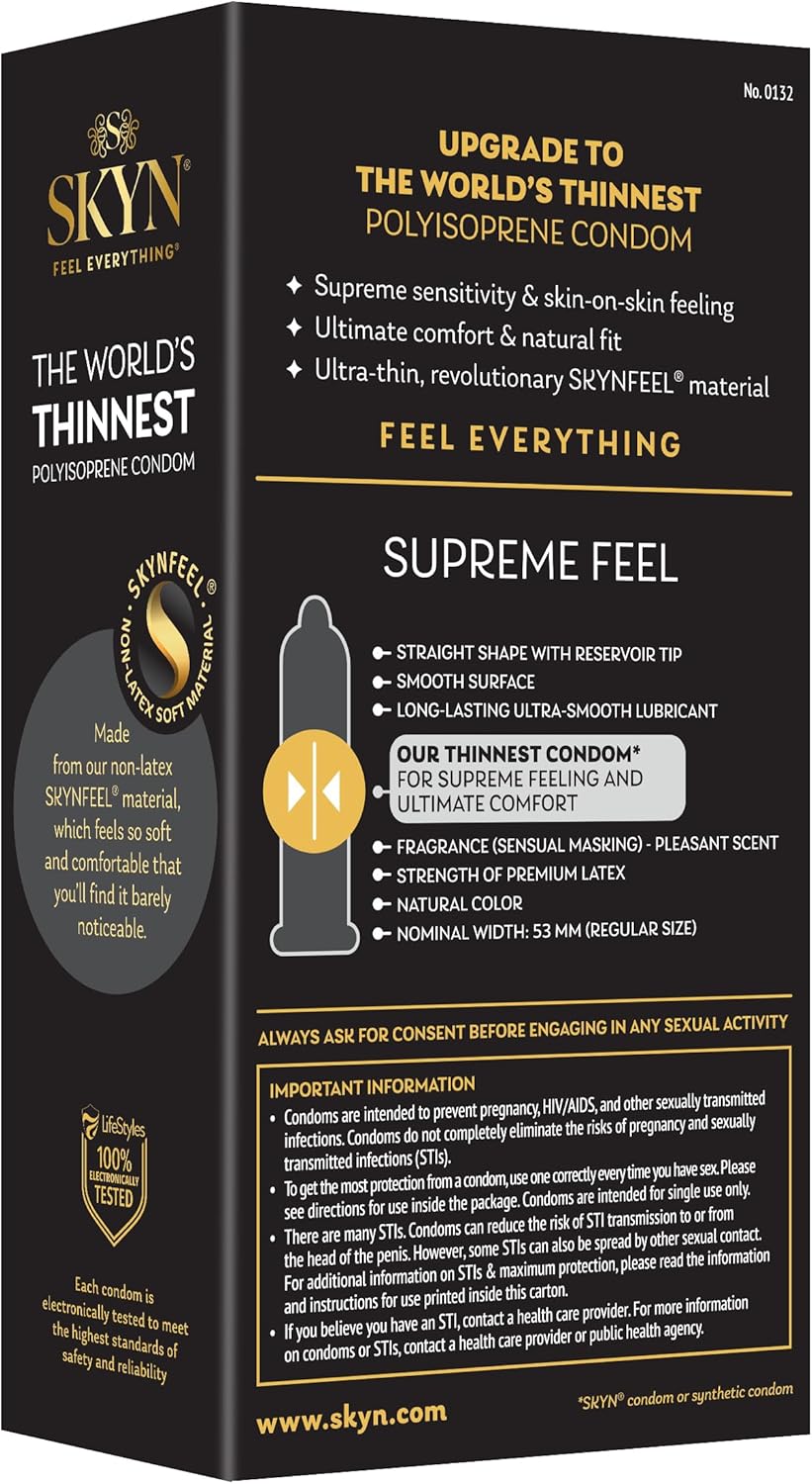 SKYN Supreme Non-Latex Lubricated Condoms - 10 Pack