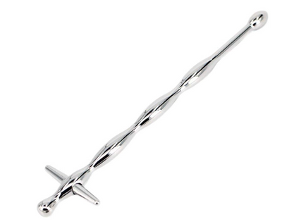 STAINLESS STEEL WAVY CROSS TOP URETHRAL SOUND PENIS PLUG