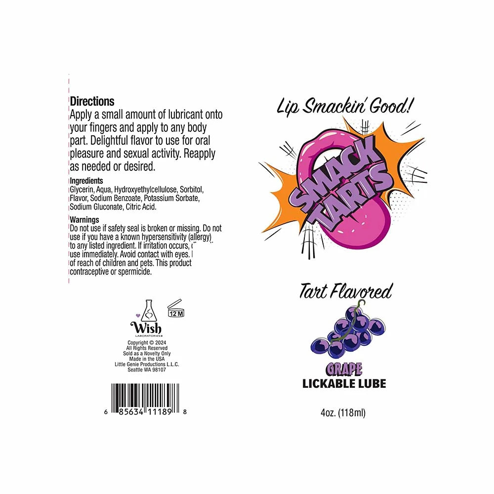 Smack Tarts Lickable Jelly Lube in Sour Grape 4oz
