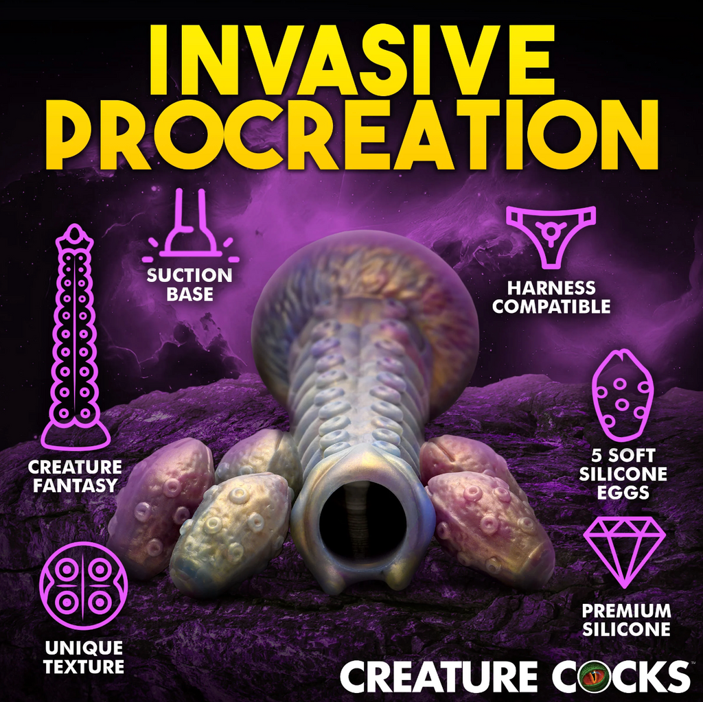 THE DEEP INVADER TENTACLE OVIPOSITOR DILDO w/ EGGS BY CREATURE COCKS