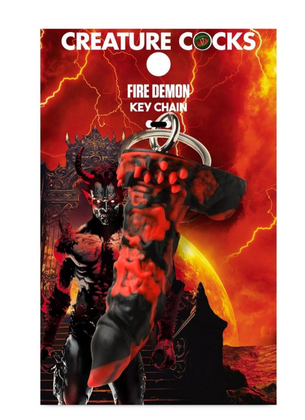 THE CREATURE COCKS FIRE DEMON DONG KEYCHAIN