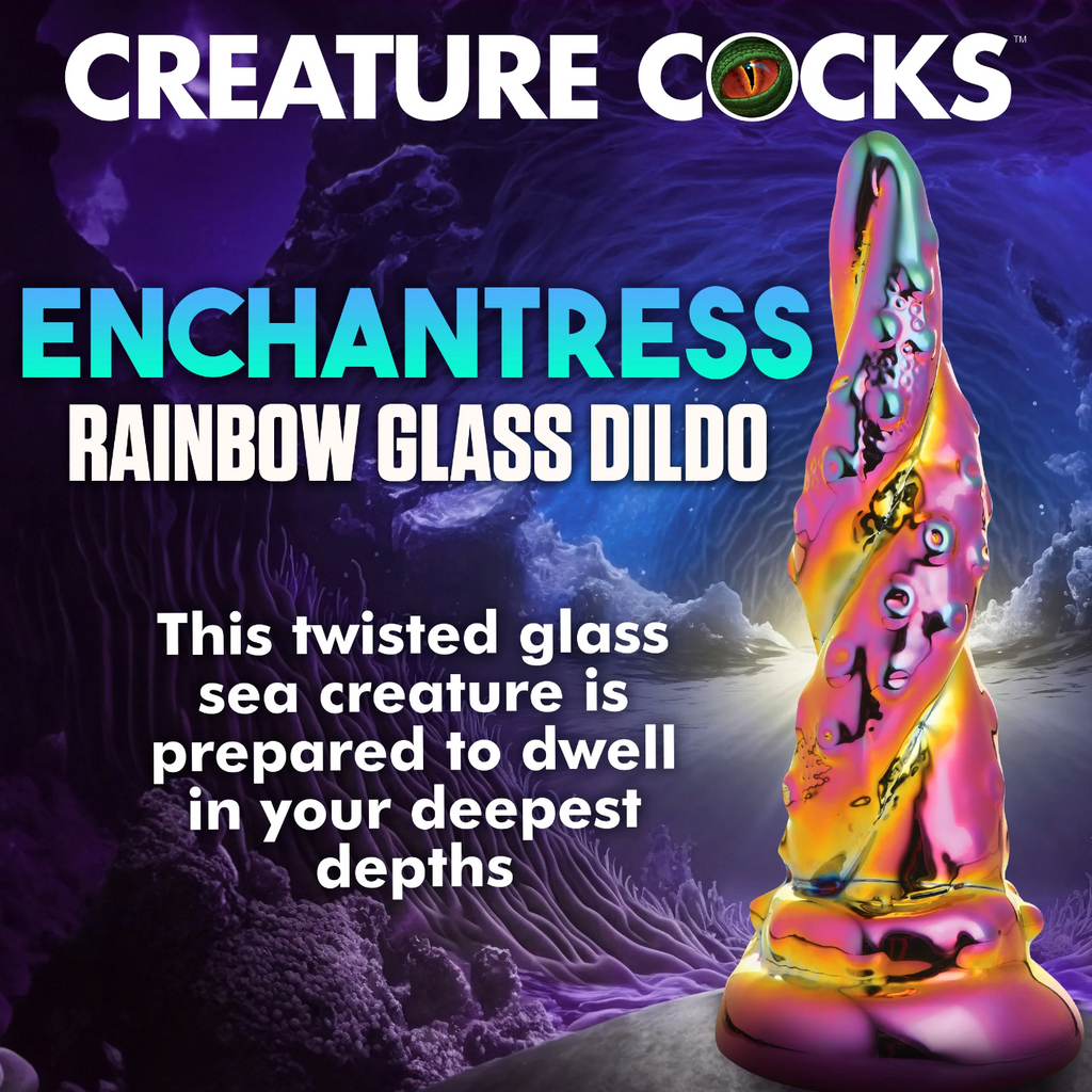 THE ENCHANTRESS RAINBOW GLASS DILDO BY CREATURE COCKS