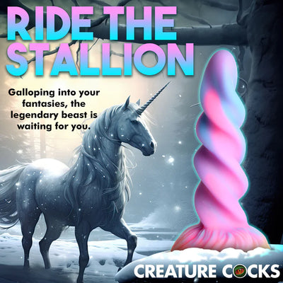 THE MOON RIDER GLOW-IN-THE-DARK UNICORN DILDO BY CREATURE COCKS