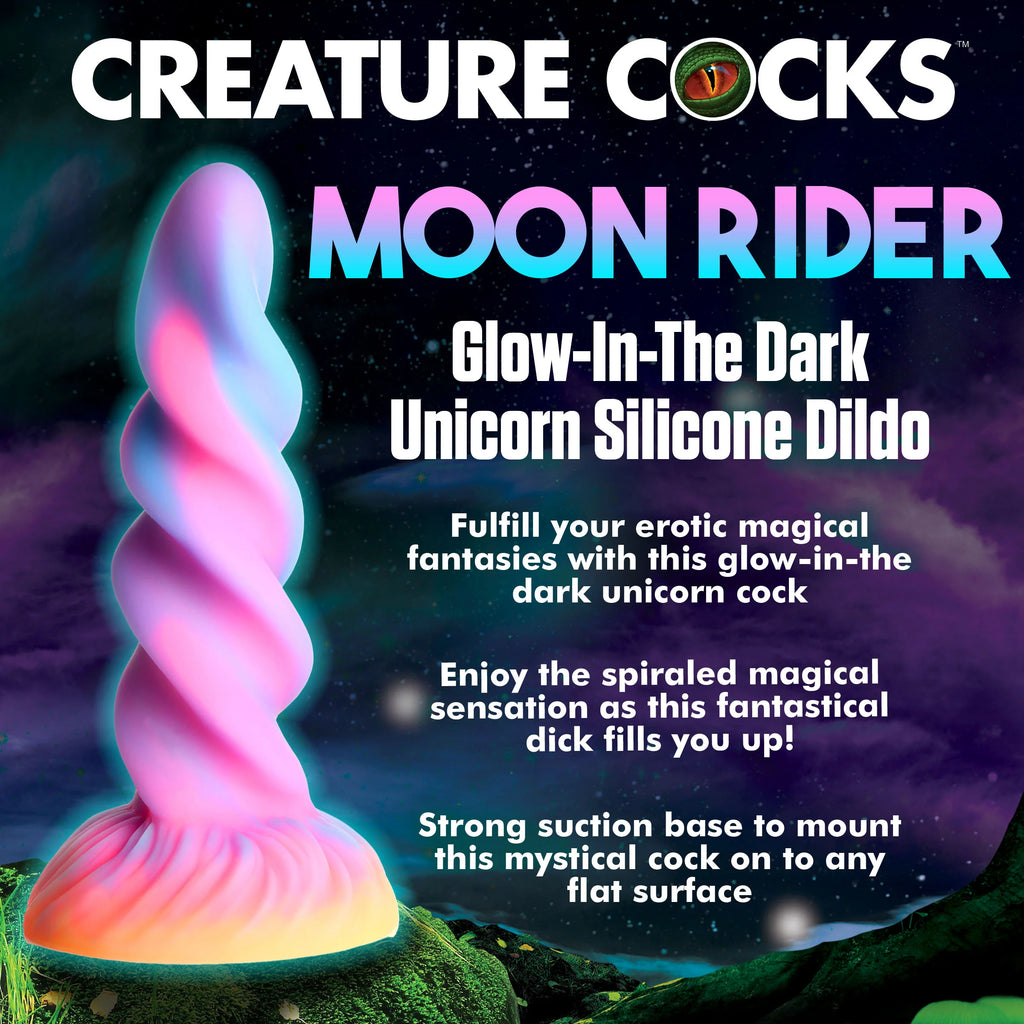 THE MOON RIDER GLOW-IN-THE-DARK UNICORN DILDO BY CREATURE COCKS