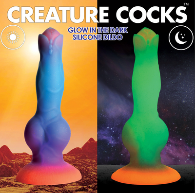 THE SPACE COCK GLOW-IN-THE-DARK ALIEN DILDO BY CREATURE COCKS