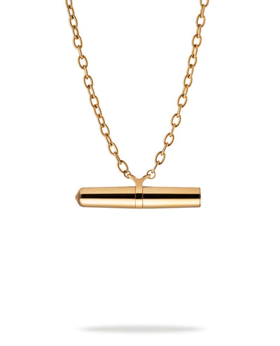 Crave Tease Vibrator Necklace in Gold