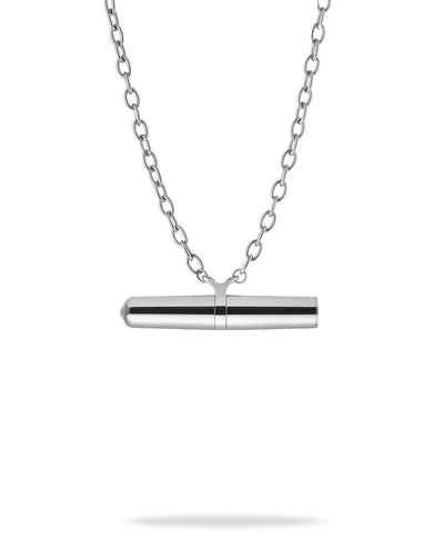Crave Tease Vibrator Necklace in Silver