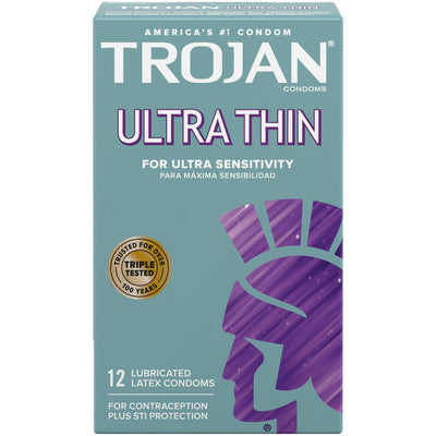 Trojan Ultra Thin Lubricated Condoms - 12 pk
