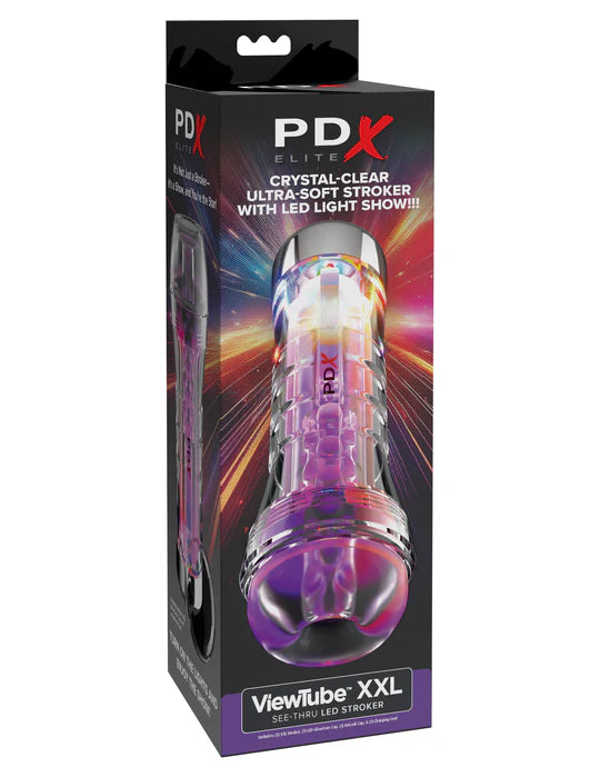 ViewTube XXL See-Thru LED Stroker Masturbator by PDX Elite
