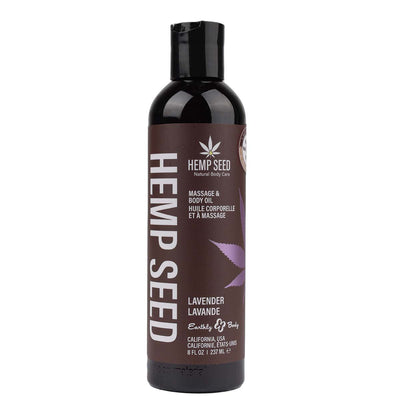 Earthly Body Hemp Seed Massage Oil, Lavender, 8oz