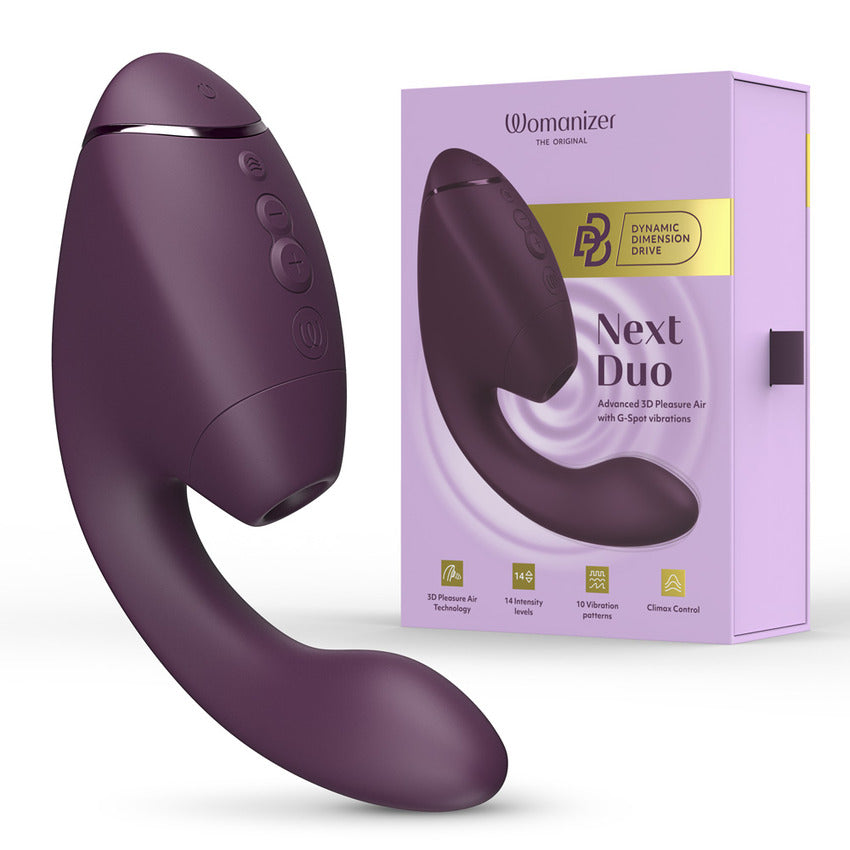 Womanizer Next Duo 2-in-1 G-Spot Vibrator in Dark Purple Womanizer Next Duo 2-in-1 G-Spot Vibrator in Dark Purple