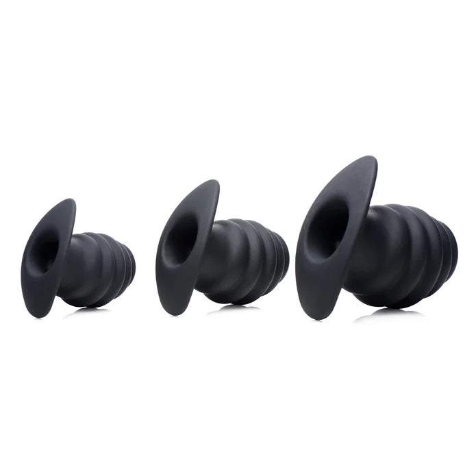 Hive Ass Silicone Ribbed Hollow Anal Plug in Small