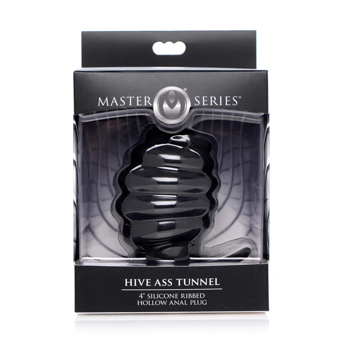 Hive Ass Silicone Ribbed Hollow Anal Plug in Large