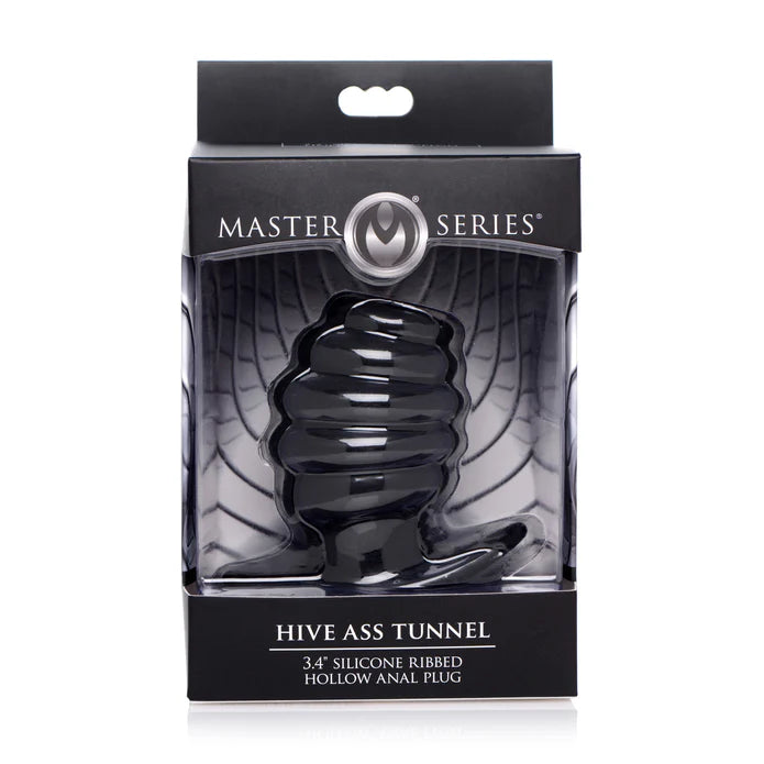 Hive Ass Silicone Ribbed Hollow Anal Plug in Medium