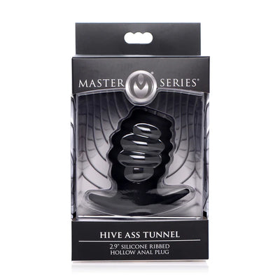 Hive Ass Silicone Ribbed Hollow Anal Plug in Small