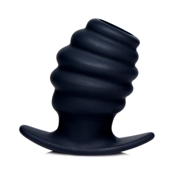Hive Ass Silicone Ribbed Hollow Anal Plug in Small