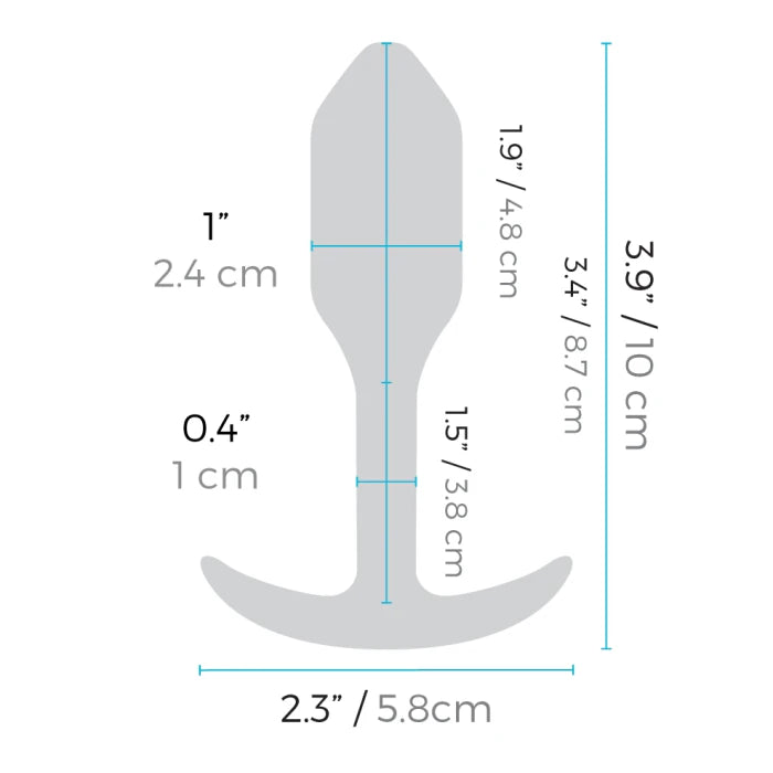 b-Vibe Snug Plug 1 Weighted and Vibrating Silicone Butt Plug - Orange