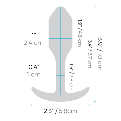 b-Vibe Snug Plug 1 Weighted and Vibrating Silicone Butt Plug - Orange