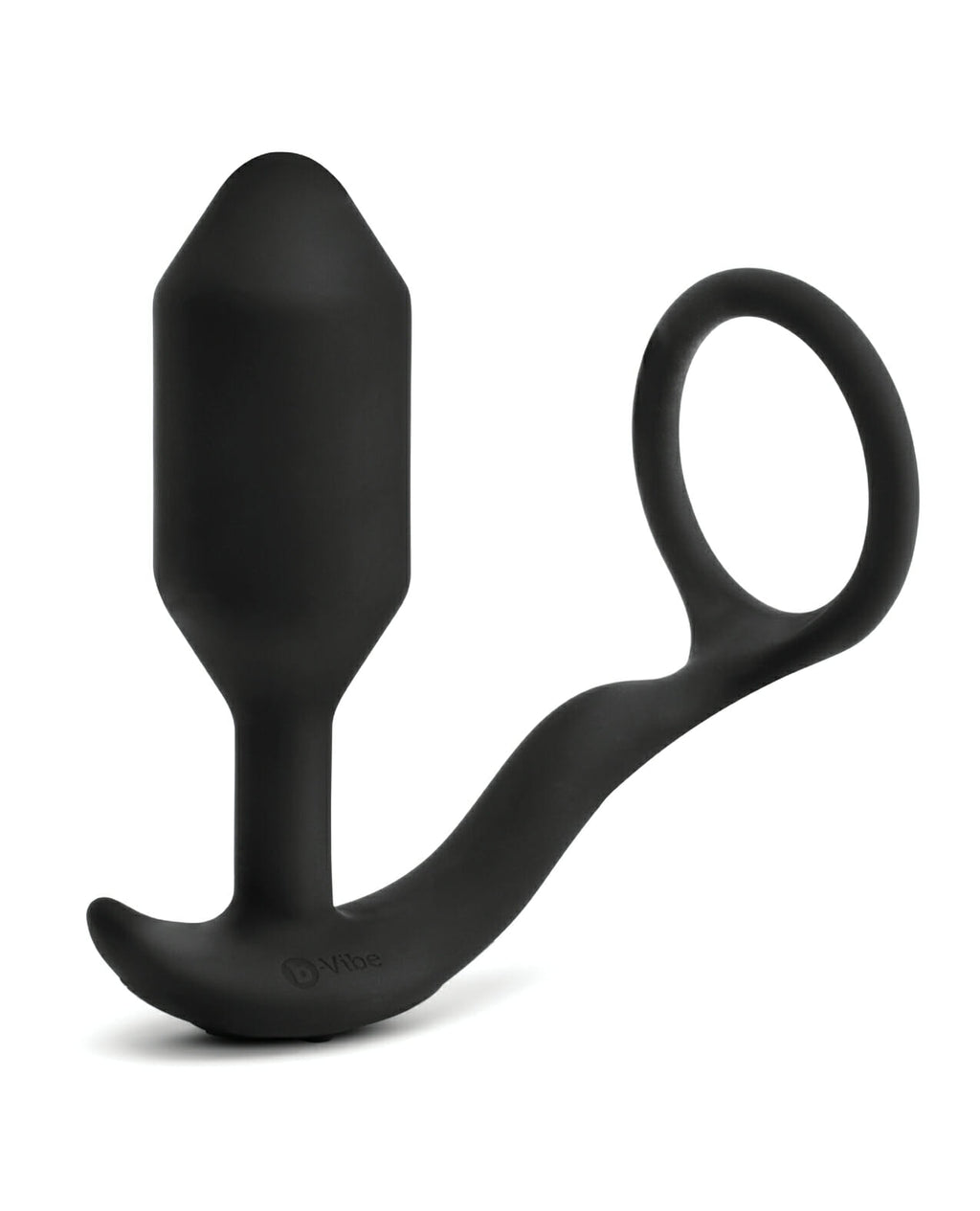 b-Vibe Snug & Tug Weighted Silicone Plug & Penis Ring - Medium
