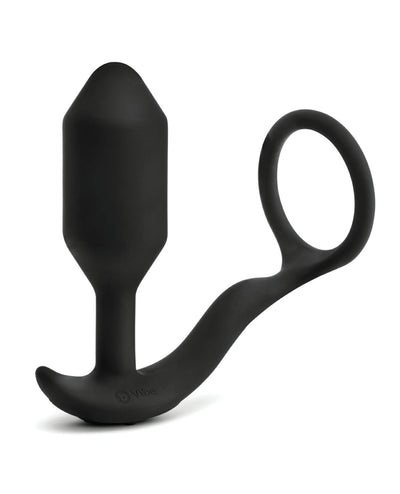 b-Vibe Snug & Tug Weighted Silicone Plug & Penis Ring - Medium