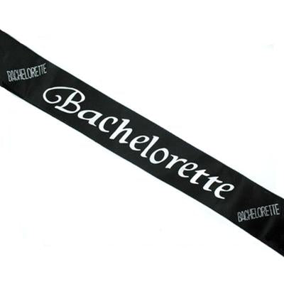 Bachelorette Black Sash w/ Clear Stones