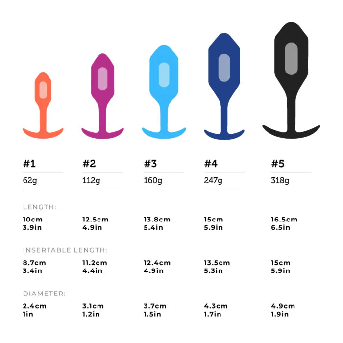 b-Vibe Snug Plug 1 Weighted and Vibrating Silicone Butt Plug - Orange