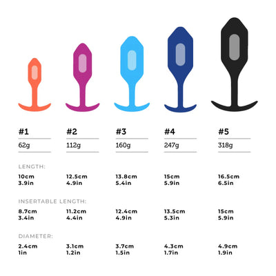 b-Vibe Snug Plug 1 Weighted and Vibrating Silicone Butt Plug - Orange