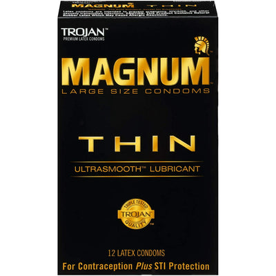 Trojan Magnum Thin Lubricated Condoms - 12 pk