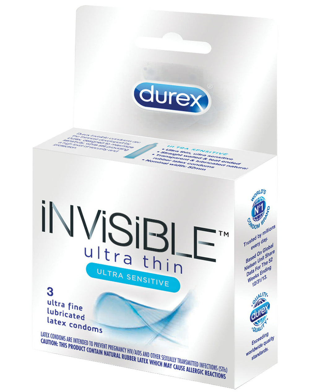Durex Invisible Ultra Thin Condoms - 3 pk