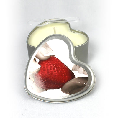 Earthly Body Edible Heart Shaped Massage Candle Strawberry - 4.7 oz