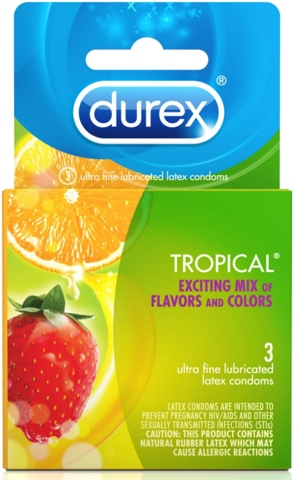 Durex Tropical Flavored Condoms - 3PK